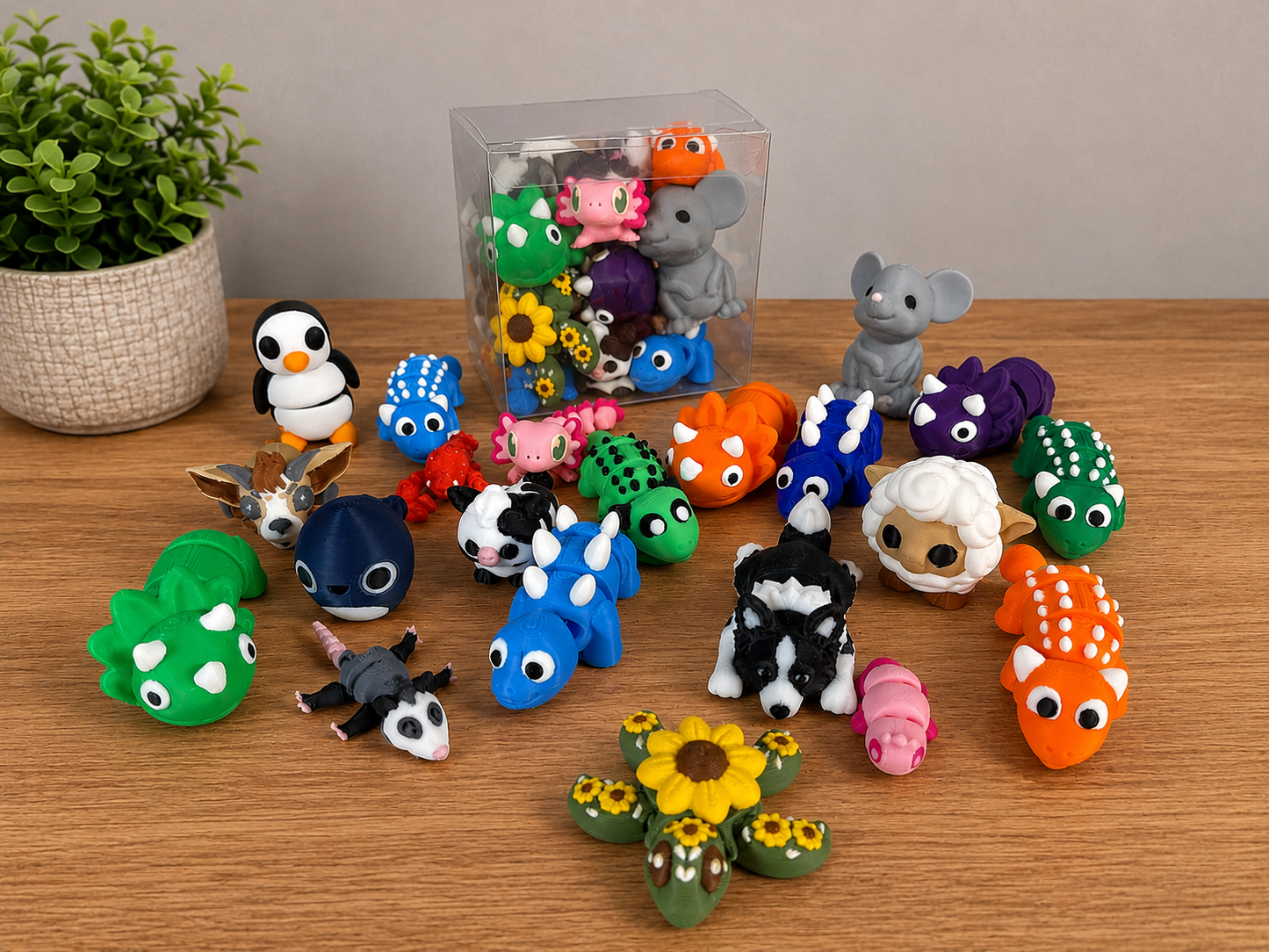 Mystery Flexi Bundle – 20 Assorted 3D Printed Animals & Creatures